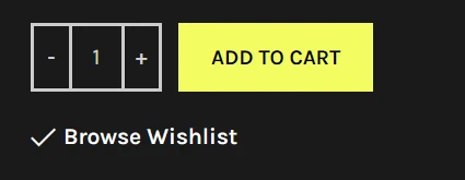 An image depicting an "Add to Wishlist" link converted to a "Browse Wishlist" link after clicking.